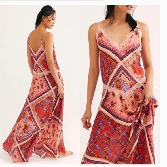 Free People Dresses & Skirts - Free people Stevie Scarf Print Maxi Dress   XS